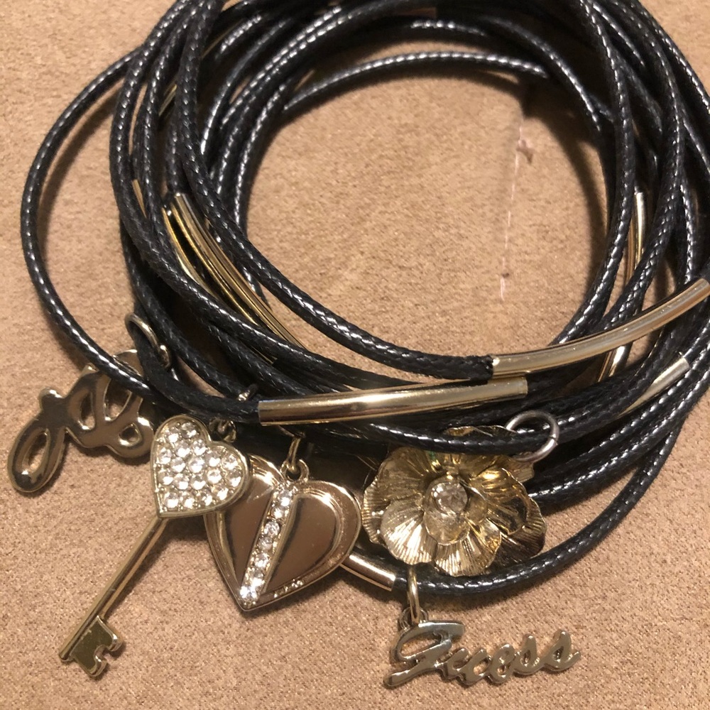 Guess black charm bracelet